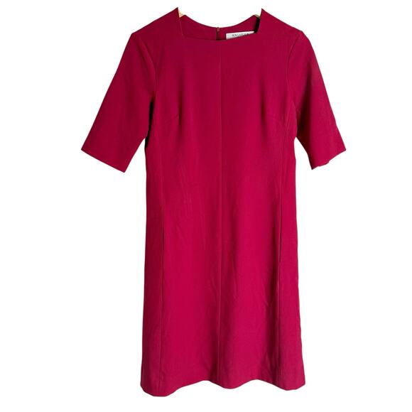 M.M. LaFleur Emily Rhubarb Red Square Neck A-Line Office Mini Dress 4 - Picture 4 of 14